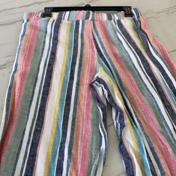 Colorful Linen Elastic Pants Size Large brand indigo rein - Picture 4 of 4